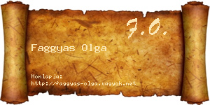Faggyas Olga névjegykártya